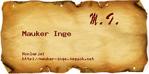 Mauker Inge névjegykártya